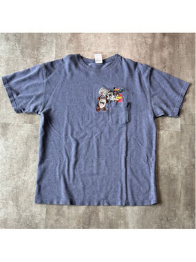 Vintage Loony Tunes Warner Bros Pocket Shirt Mens Large Taz Bugs